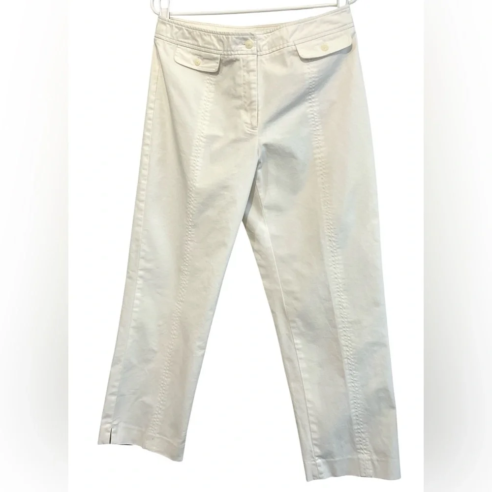 Rafaella Capris Comfortable Fit Stretch Fabric, Faux Pockets Color White Size 12
